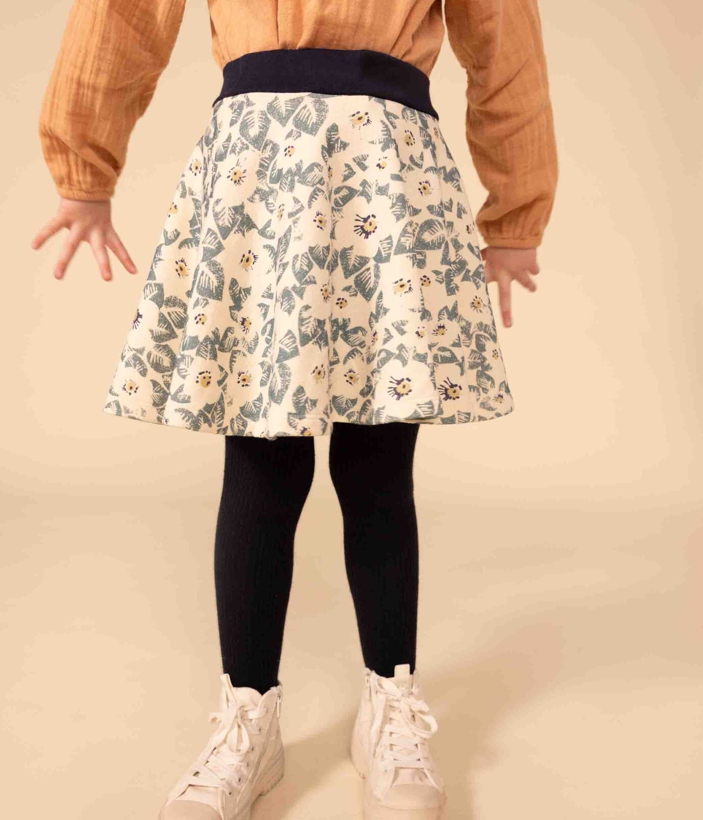 Girls' Brushed Fleece Skirt | cotton | daywear | girls | petit bateau | petitbateau | skirt | skirts | WINTER