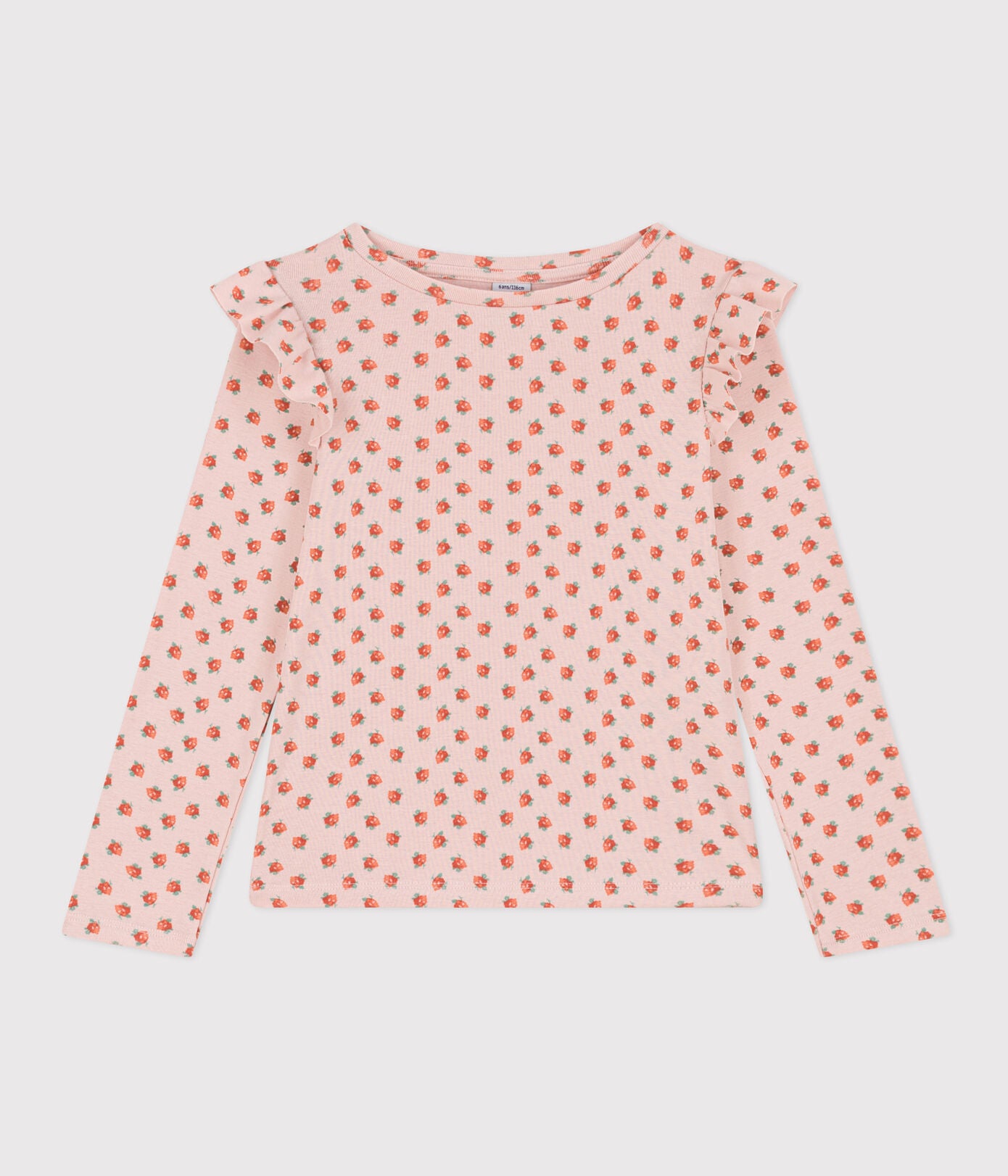 Girls' Long-Sleeved Cotton T-Shirt | cotton | daywear | girl | girls | Long | long sleeve top | Long-Sleeved | longsleeve | petit bateau | petitbateau