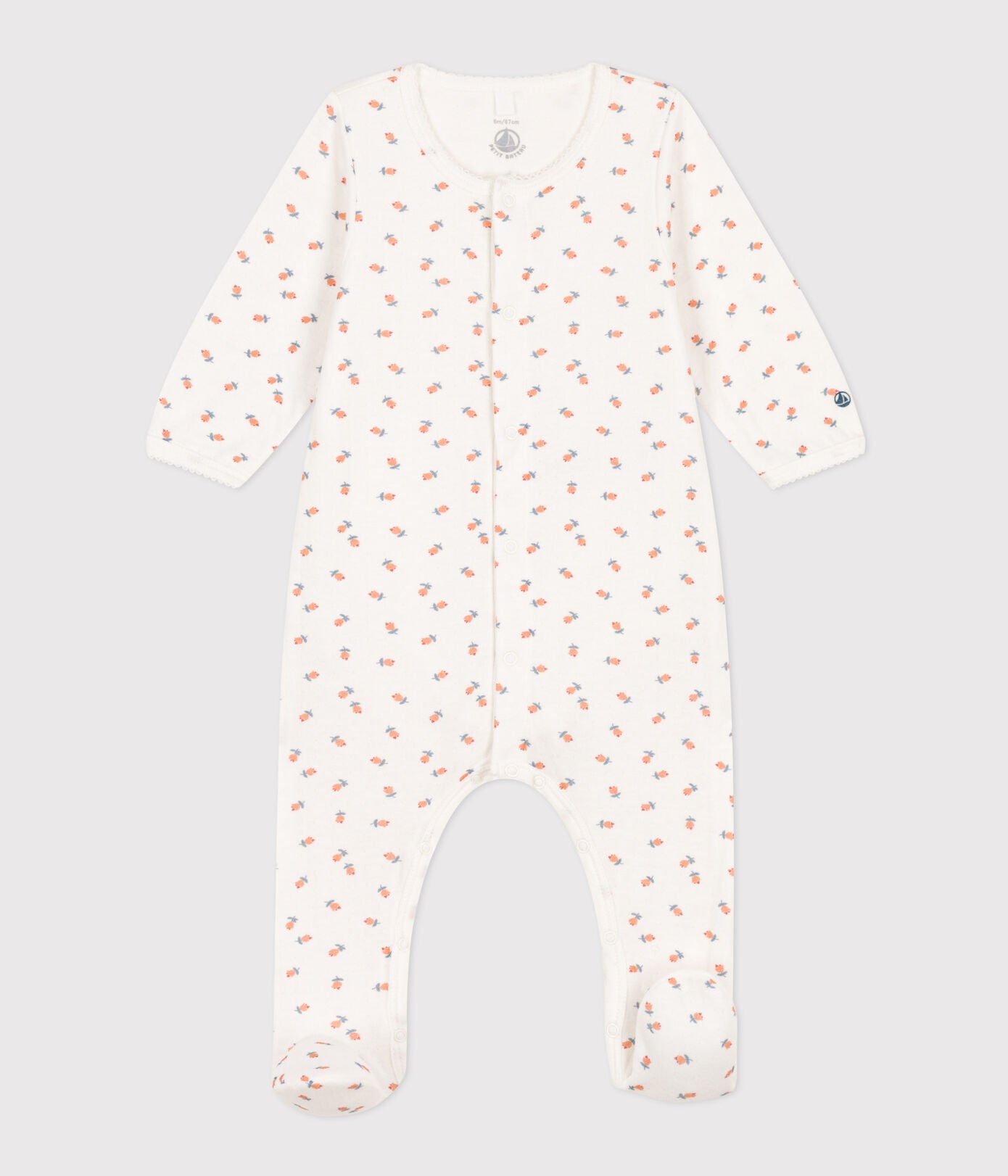 Floral Tube Knit Bodyjama | baby girl | bodyjama | cotton | petit bateau | petitbateau | pyjamas