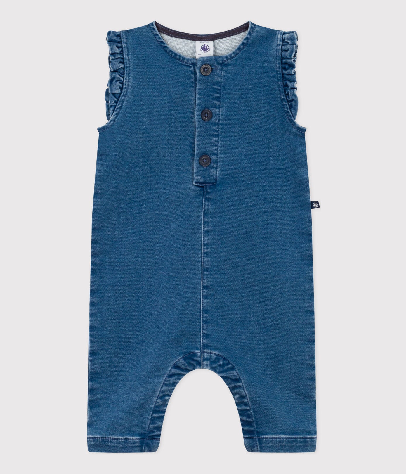 Babies' Sleeveless Denim Jumpsuit | baby girl | cotton | daywear | denim | girls | jumpsuit | petit bateau | petitbateau