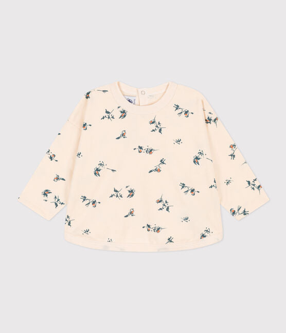 Babies Patterned Long-sleeved Jersey T-Shirt | baby girl | daywear | petit bateau | tops | WINTER