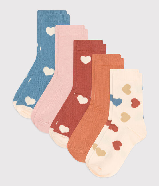 Children's Unisex Heart Patterned Socks - 5-Pack | - 5-Pack | cotton | girls | Heart Patterned | petit bateau | petitbateau | Socks | Unisex