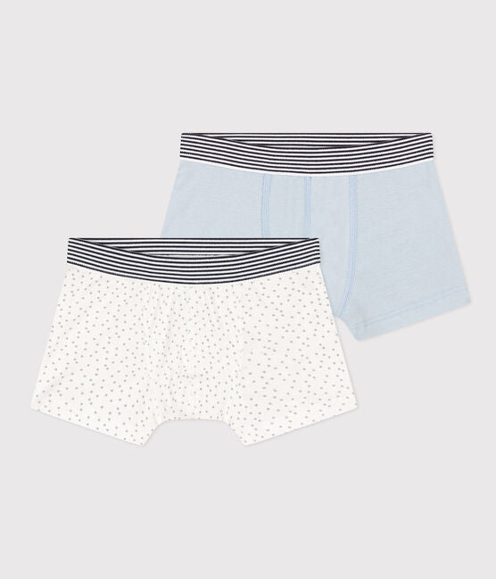 Boys' Star Cotton Boxer Shorts - 2-Pack | - 2-Pack | Boxer Shorts | boys | cotton | petit bateau | petitbateau | Star | underwear