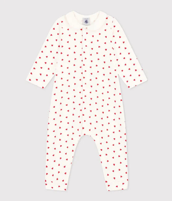 Babies' Little Heart Patterned Fleece Jumpsuit | baby boy | baby girl | Fleece | Jumpsuit | Little Heart' | Patterned | petit bateau | petitbateau | Unisex | WINTER