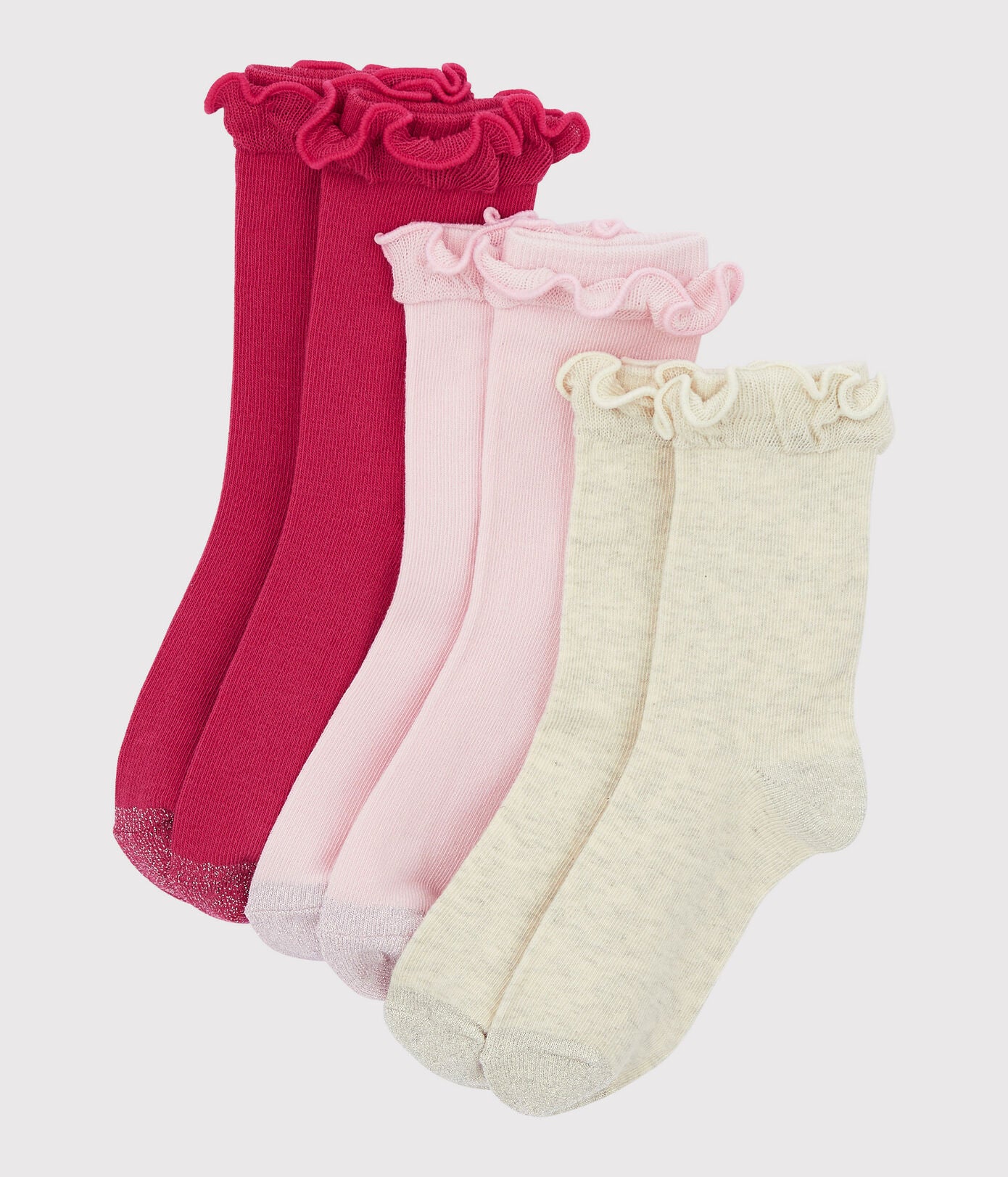 Girls' socks | cf-size-12-14y | cf-size-5-6y | cf-size-8-10y | girls | Pack of three | petit bateau | petitbateau | socks