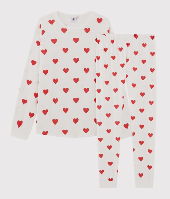 Girls' Heart Pattern Organic Cotton Pyjamas