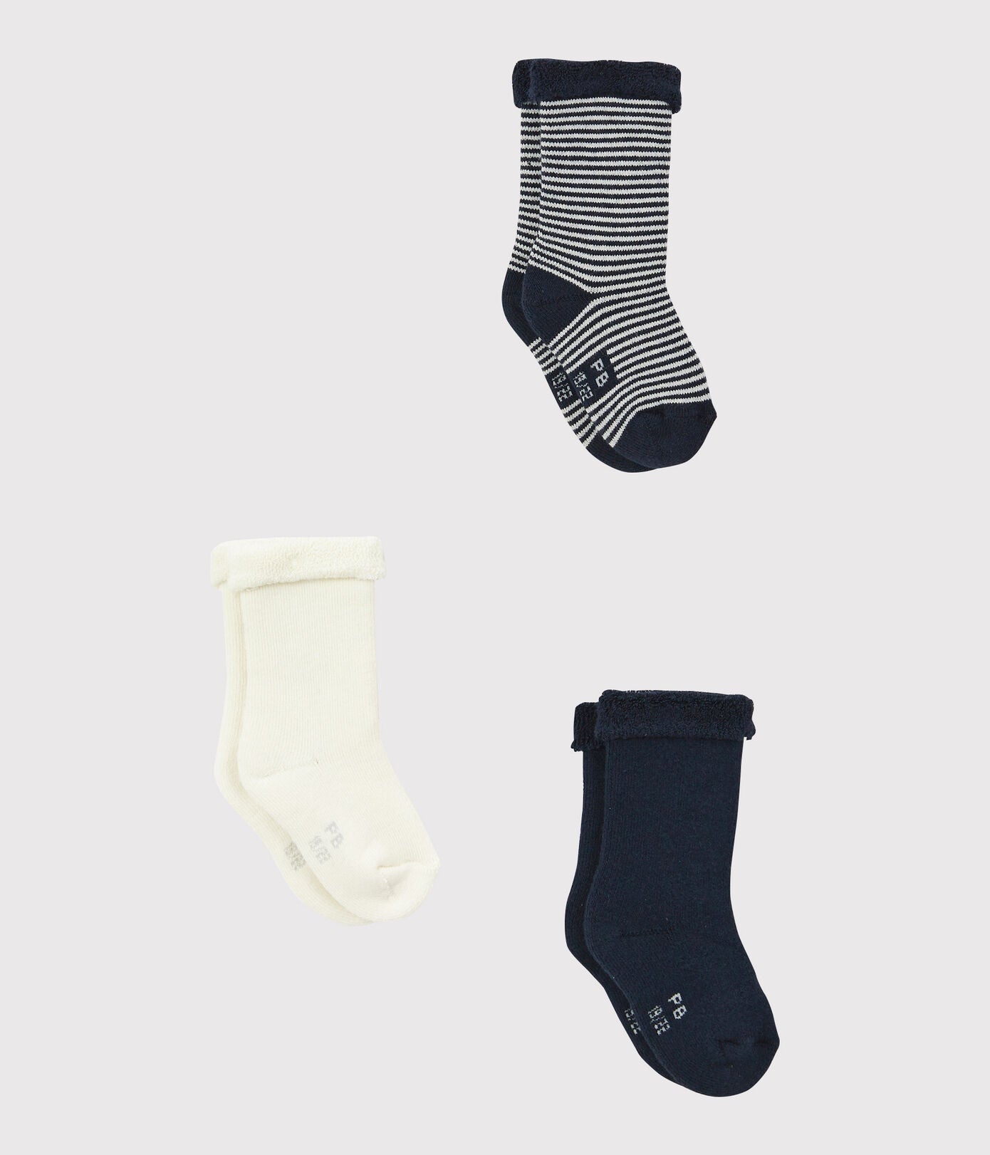 Knitted Babies' Socks - 3-Piece Set | boys socks | petit bateau | petitbateau | SOCKS | thick | Thick Cotton | winter