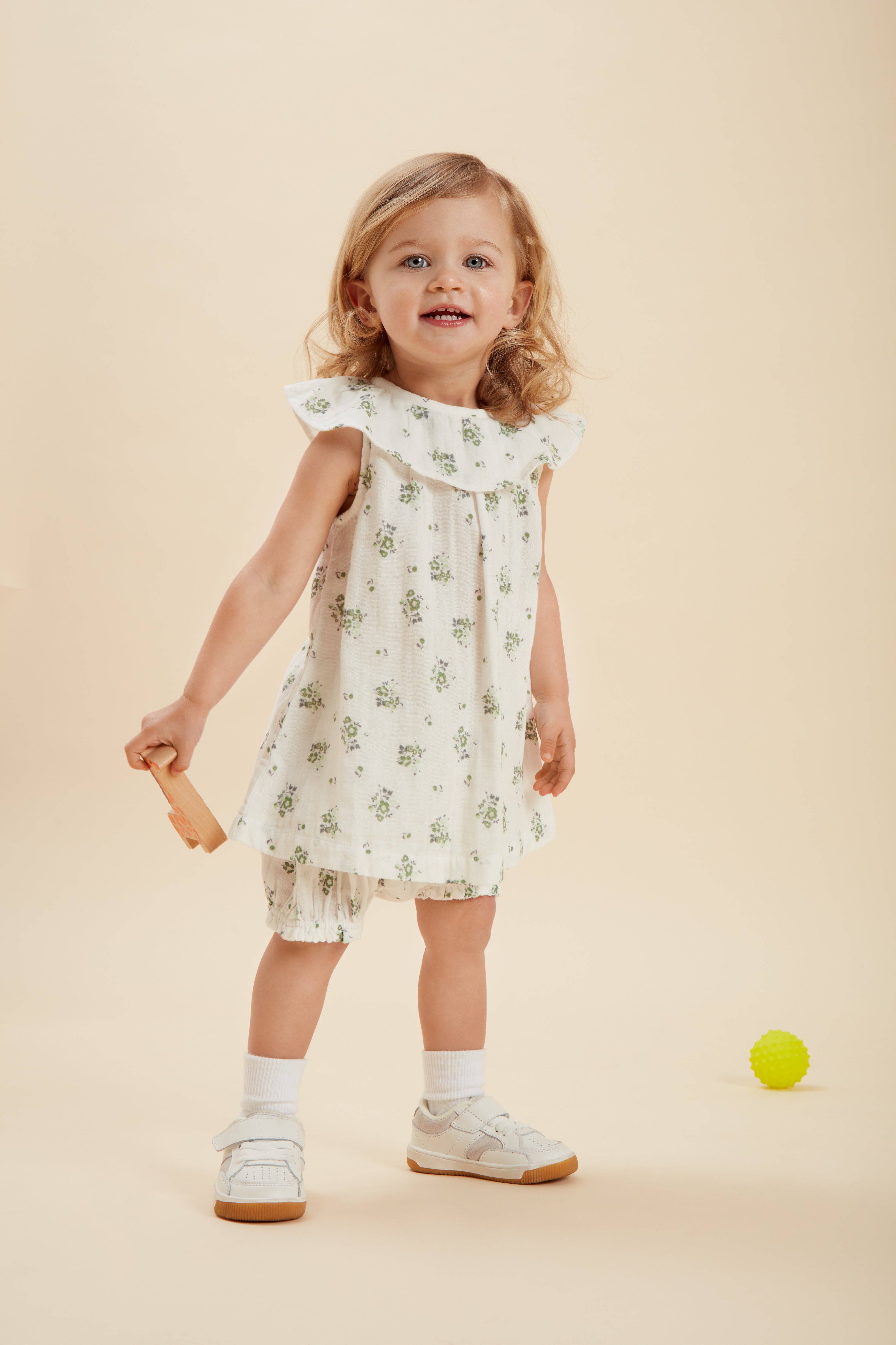 Baby Girls' Gauze Dress with Bloomers | baby girl | baby girl daywear | baby girls | daywear | petit bateau | petitbateau