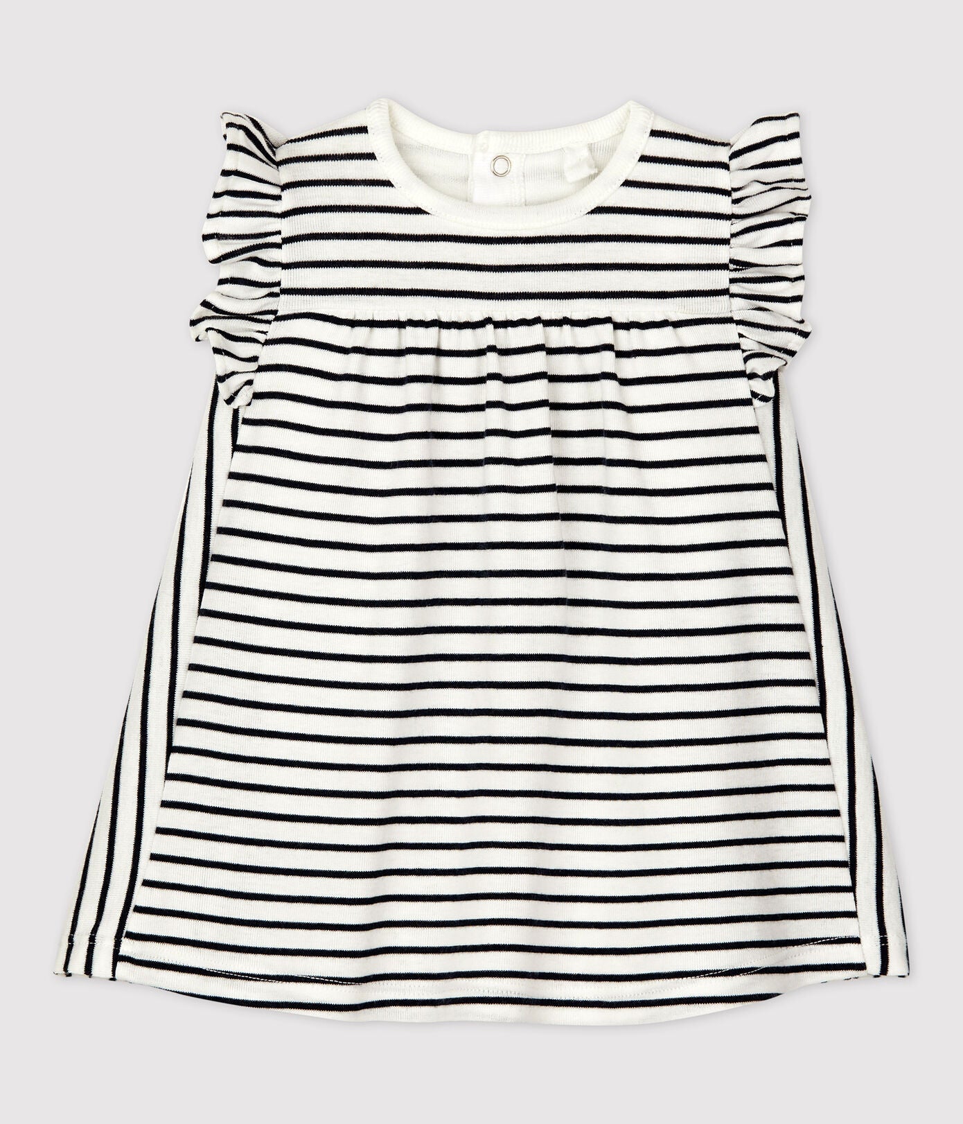 Babies' Striped Organic Cotton Dress With BodySuit | newborn | petit bateau | petitbateau