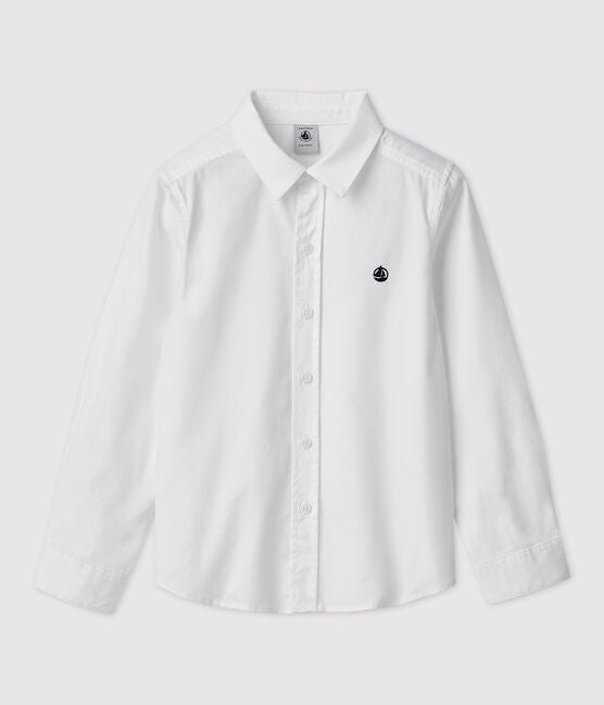 Boys' Oxford Cotton Shirt | boys | daywear | petit bateau | petitbateau | shirt | white