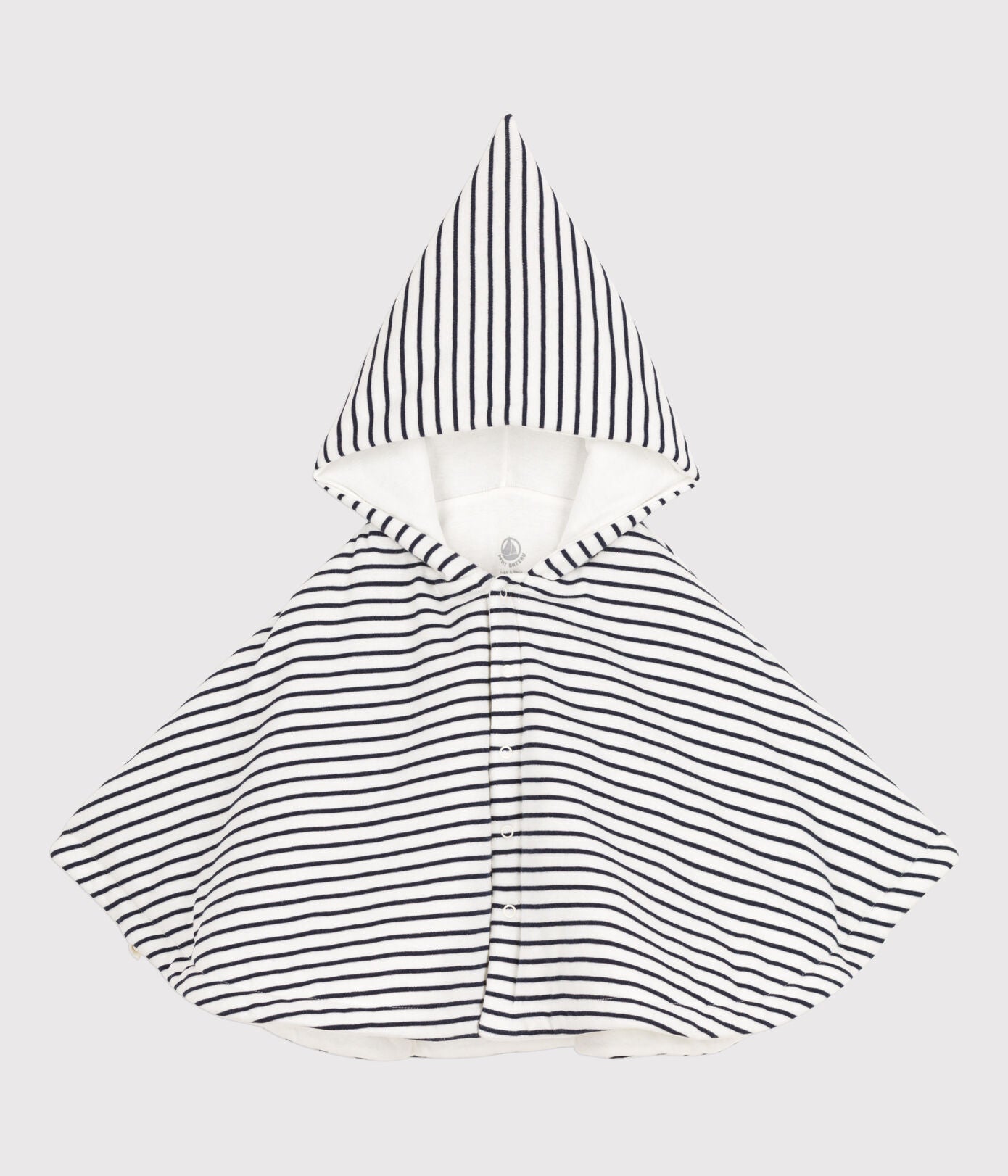 Babies' Sailor Striped Cotton Cape With Hood | baby boy | baby girl | cape | cotton | daywear | petit bateau | petitbateau | winter