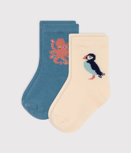 Babies' Cotton Jersey Socks - 2-Pack | baby boy | baby girl | boy socks | boys socks | cotton | cotton jersey socks | daywear | Girls' socks | petit bateau | petitbateau | SOCKS | socks girls