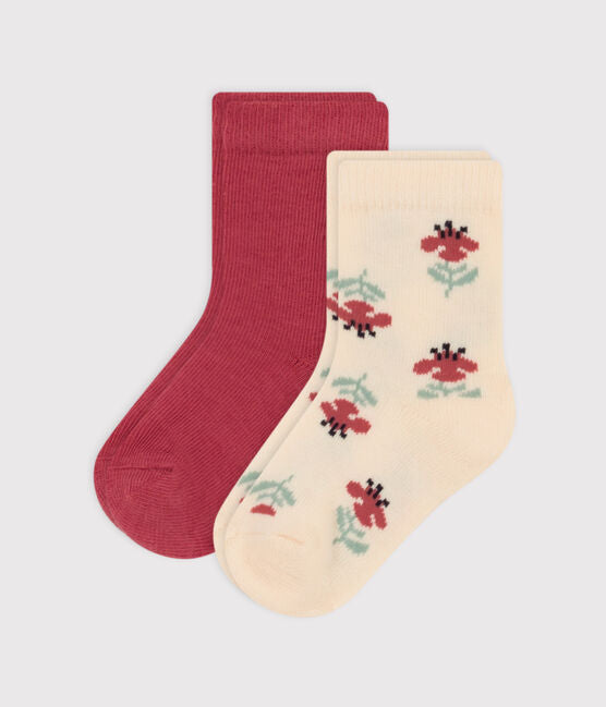 Babies' Floral Cotton Jersey Socks - 2-Pack | baby girl | cotton | cotton jersey socks | Girls' socks | petit bateau | petitbateau | SOCKS