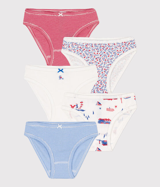 Girls' Le Touquet Cotton Breifs - 5-Pack | - 5-Pack | Breifs | cotton | daywear | girls | Le Touquet | petit bateau | petitbateau | underwear