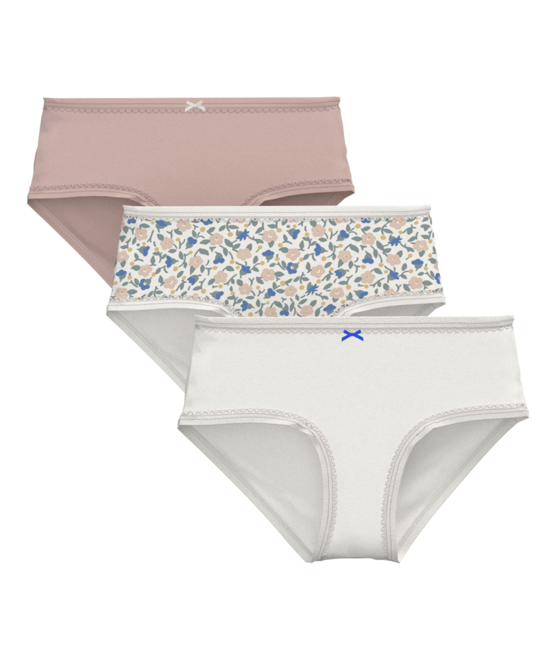 Girls' Floral Cotton Briefs - 3-Pack | cotton | daywear | girls | petit bateau | petitbateau | underwear